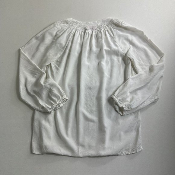 Lilly Pulitzer White‎ 100% Silk V-Neck Long Sleeve Blouse Top Size Small Womens - Picture 2 of 8
